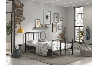 Kinderbed Bronxx - Zwart - 140x200