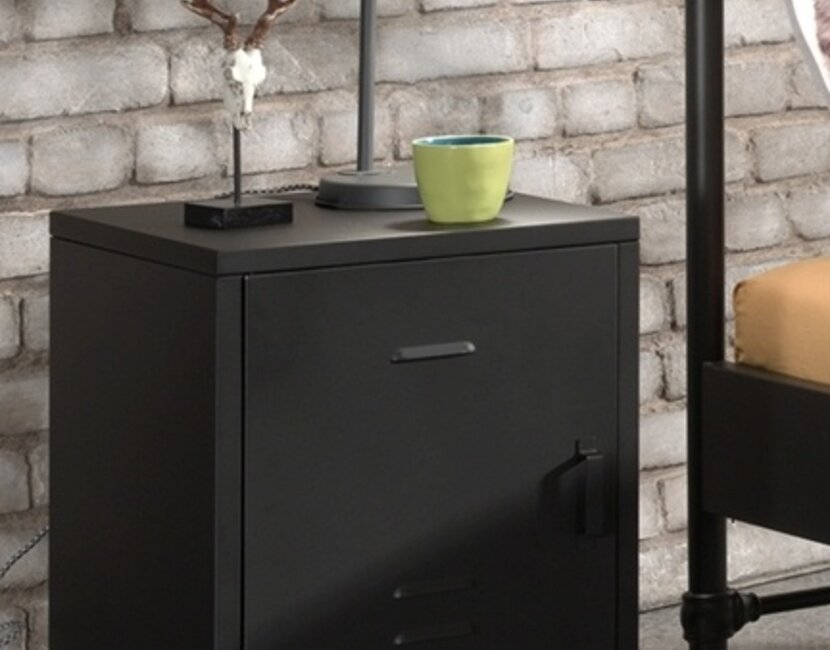 Kinderbed Bronxx - Zwart - 140x200