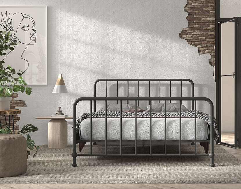 Kinderbed Bronxx - Zwart - 160x200