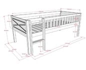 Halfhoogslaper Scott - laag model - 90x200 - met glijbaan