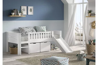 Halfhoogslaper Scott - laag model met glijbaan en lades