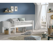 Halfhoogslaper Scott - Wit - 90x200 - laag model met glijbaan en 2 lades