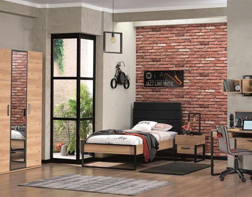 Kinderbed Irony recht hoofdeinde - 90x200 - Industrieel design