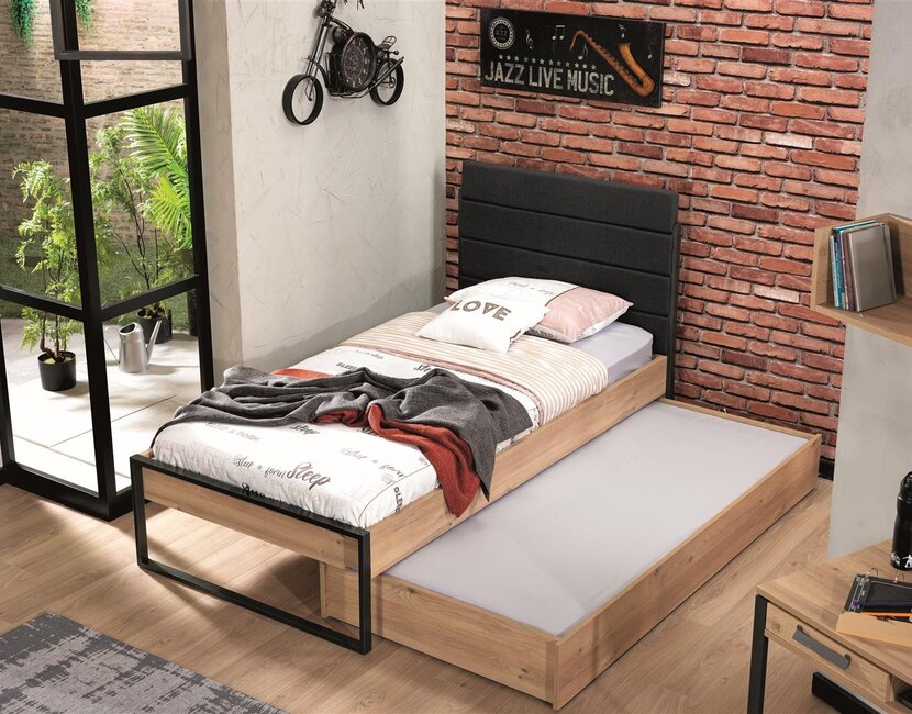 Kinderbed Irony recht hoofdeinde - 90x200 - Industrieel design