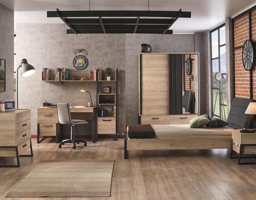 Kinderbed Irony schuin hoofdeinde - 120x200 - Industrieel design