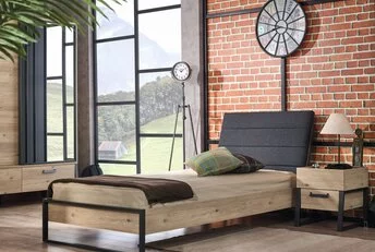 Kinderbed Irony schuin hoofdeinde - 120x200 - Industrieel design