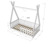 Vloerbed Tipi - 70x140 Natuur - Montessori peuterbed