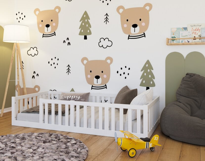 Montessori vloerbed Luna Wit - 90x200