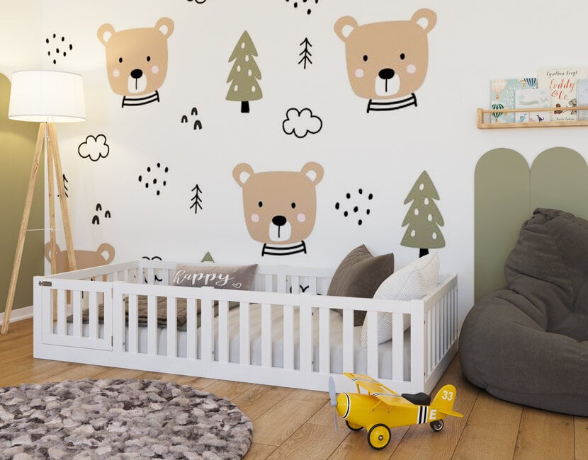 Montessori vloerbed Luna Wit - 90x200