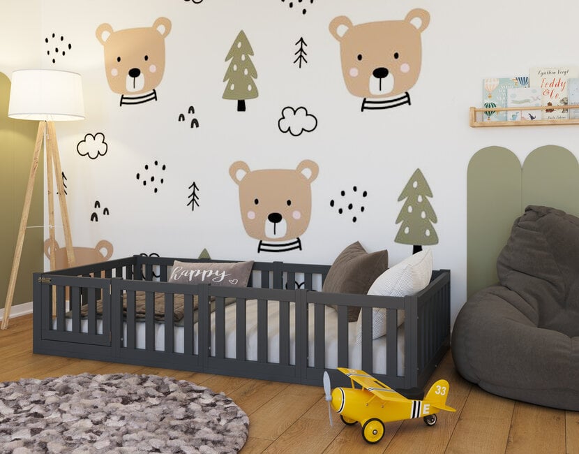 Montessori vloerbed Luna Antraciet - 90x200