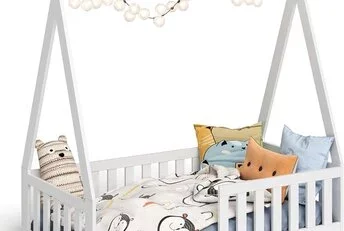 Vloerbed Tipi wit - 70x140 - Montessori peuterbed