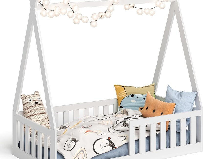 Vloerbed Tipi wit - 70x140 - Montessori peuterbed