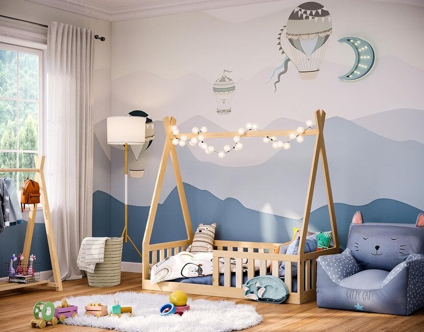 Vloerbed Tipi - 70x140 Natuur - Montessori peuterbed