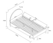 Tienerbed Moon - Grijs - 140x200