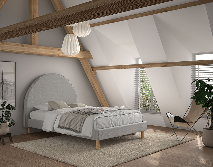 Tienerbed Moon - Grijs - 140x200