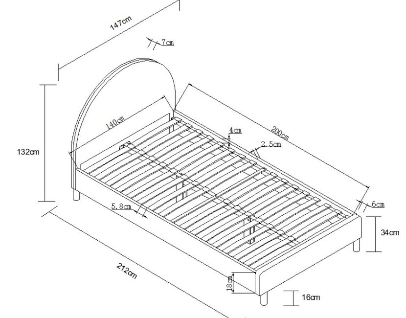 Tienerbed Moon - Wit - 140x200