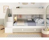 Stapelbed Easy grijs eiken met slaaplade