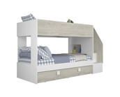 Stapelbed Easy grijs eiken met slaaplade