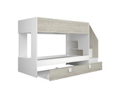 Stapelbed Easy grijs eiken met slaaplade