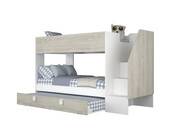 Stapelbed Easy grijs eiken met slaaplade