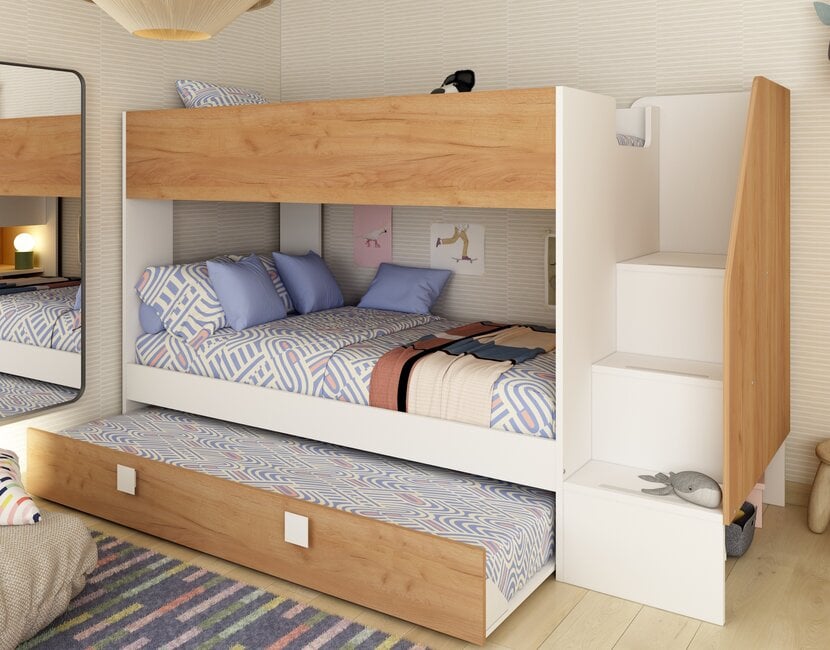 Stapelbed Easy - eikenkleur met slaaplade