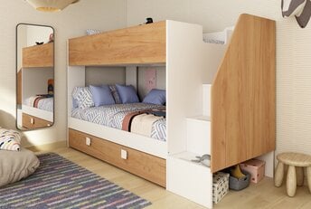 Stapelbed Easy - eikenkleur met slaaplade