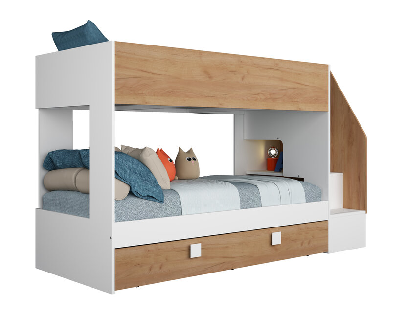 Stapelbed Easy - eikenkleur met slaaplade