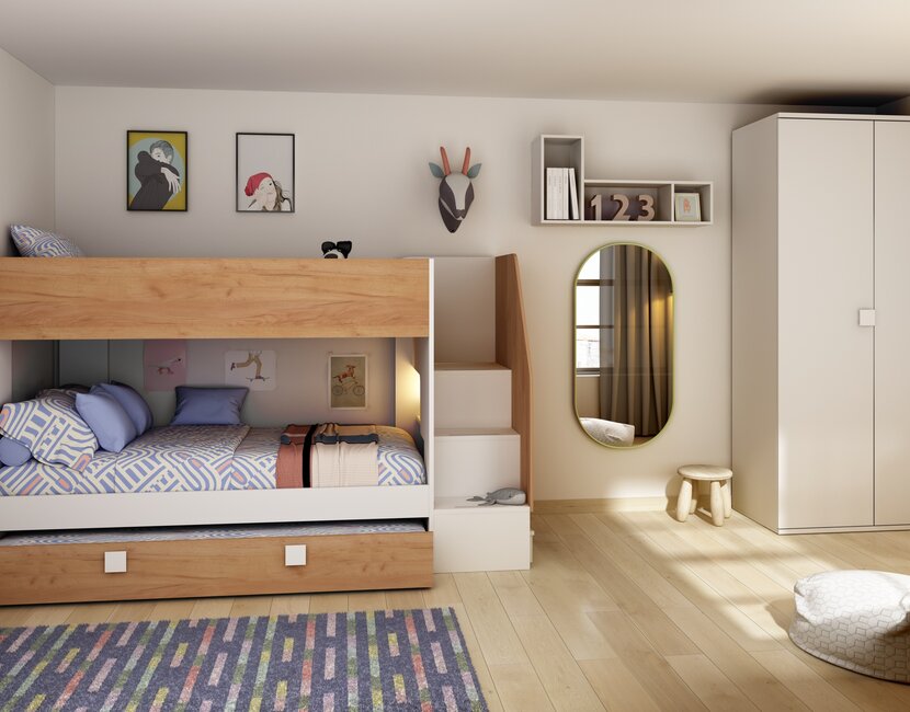 Stapelbed Easy - eikenkleur met slaaplade