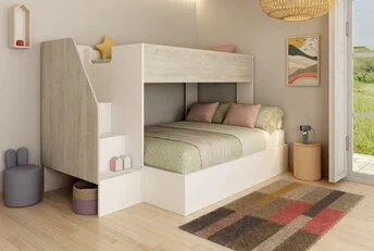 3 persoons Familiebed - Easy grijs eiken