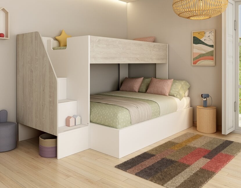 3 persoons Familiebed - Easy grijs eiken