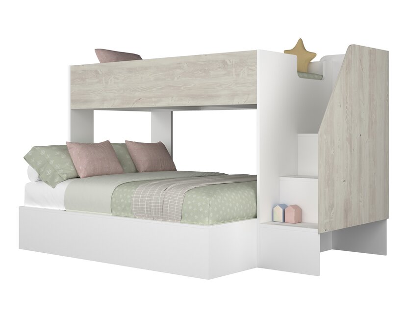 3 persoons Familiebed - Easy grijs eiken