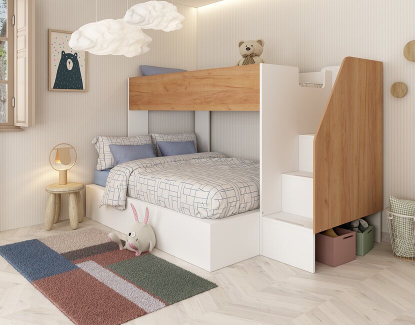 3 persoons Familiebed - Easy Eikenkleur