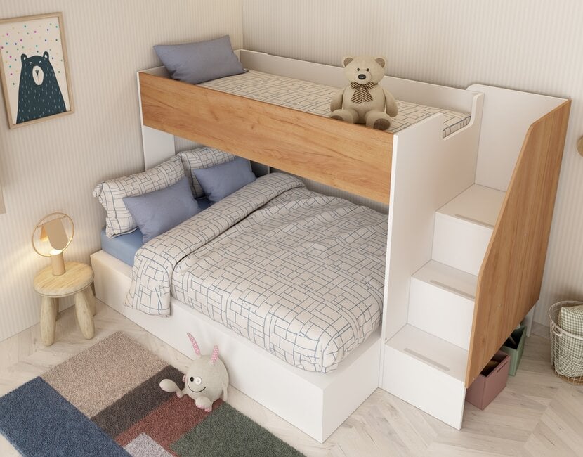 3 persoons Familiebed - Easy Eikenkleur