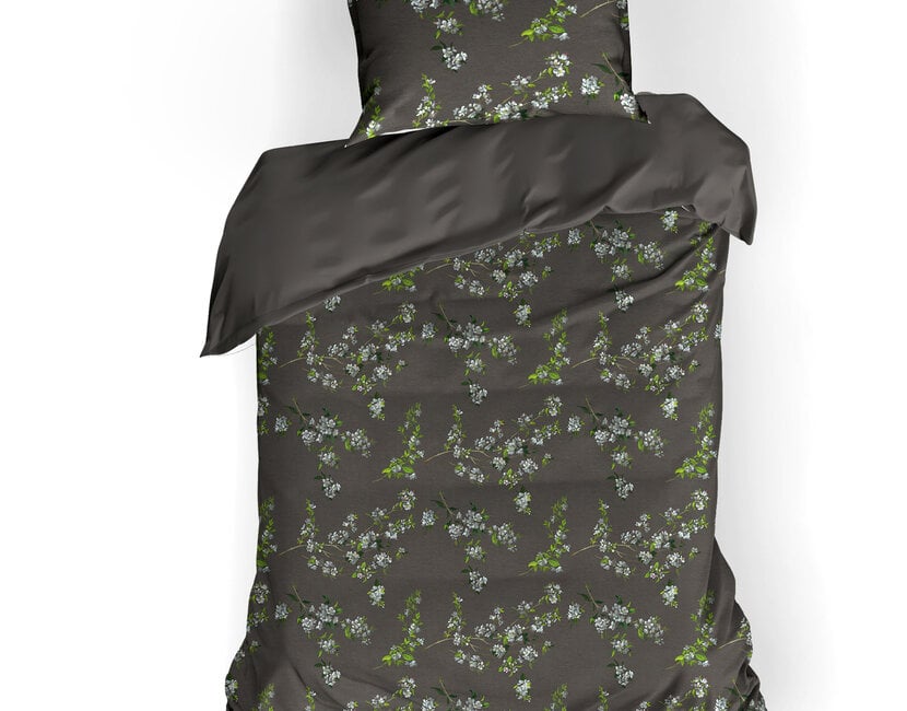 Dekbedovertrek Jasmin 100% katoen satijn castlerock 140x220 + 60x70