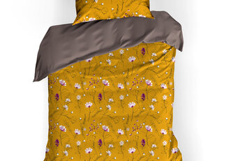 Dekbedovertrek Fleur 100% katoen satijn deep taupe 140x220 + 60x70