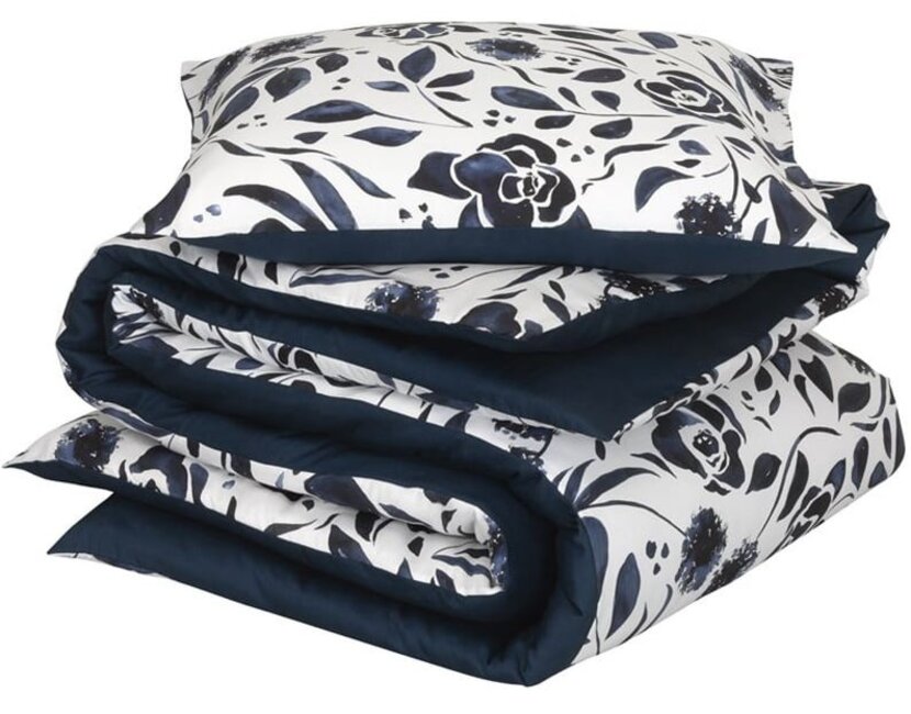 Dekbedovertrek Meadow 100% katoen satijn Mood indigo 140x220 + 60x70