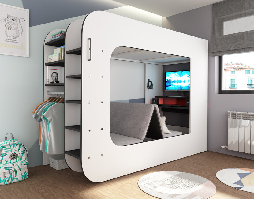 The Cube 90x200 - Wit