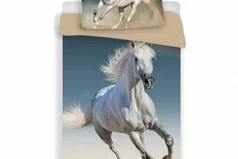 wit paard- Dekbedovertrek