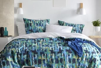 Dekbedovertrek Checkered Sea Green