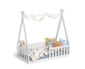 Vloerbed Tipi wit - 70x140 - Montessori peuterbed