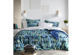 Dekbedovertrek Checkered Sea Green