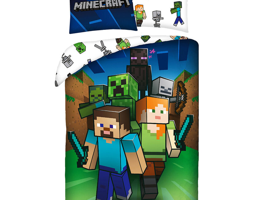 Minecraft Dekbedovertrek Monster Hunter - 140 x 200 cm + 70 x 90 cm - Katoen