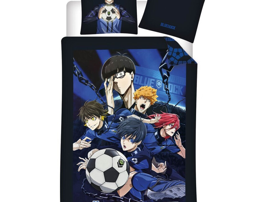 Blue Lock Dekbedovertrek Soccer - 140 x 200 cm / 65 x 65 cm - Polyester