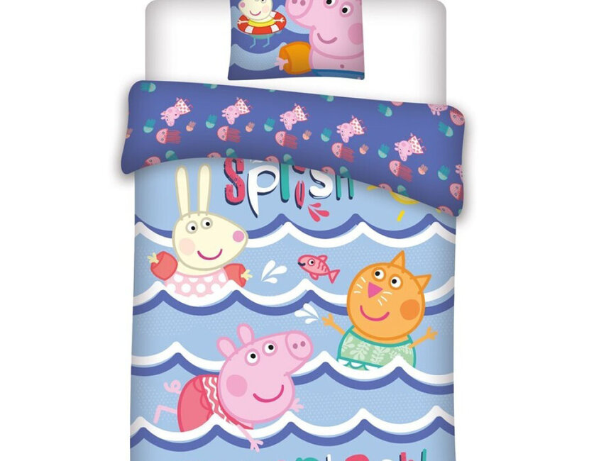 Peppa Pig Dekbedovertrek Splash - 140 x 200 cm / 65 x 65 cm - Polykatoen
