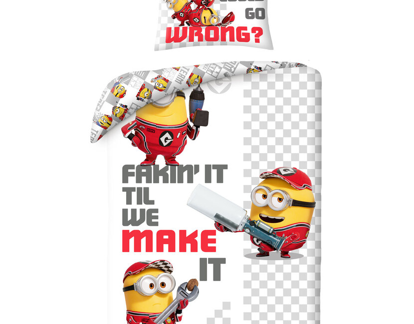 Minions Dekbedovertrek, Fakin' It - Eenpersoons - 140 x 200 + 70 x 90 cm - Polyester