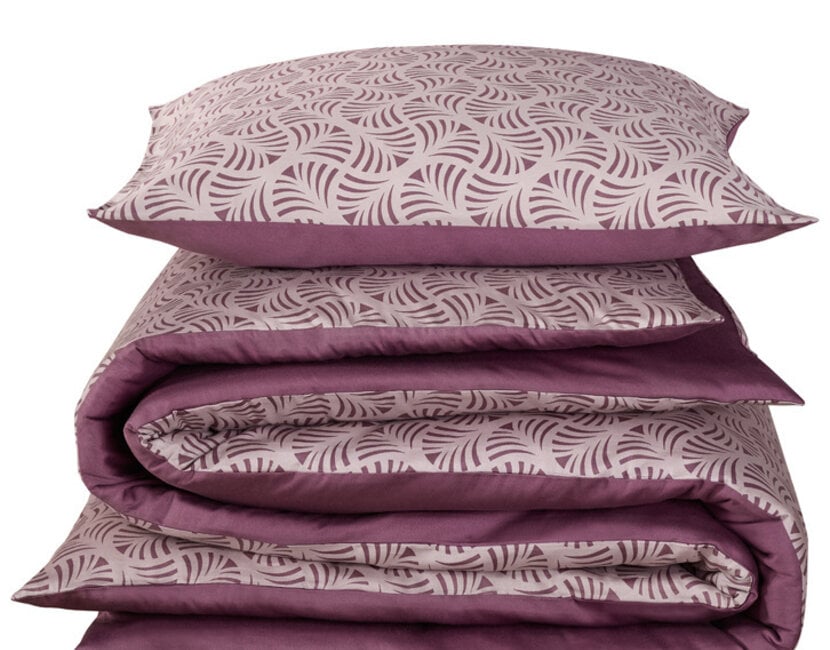 De Witte Lietaer Dekbedovertrek Katoen Satijn, Flow Black Plum - 140 x 200/220 + 60 x 70 cm