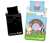Peppa Pig Dekbedovertrek Glow in the Dark, Playmates - Eenpersoons - 140 x 200 + 70 x 90 cm  - Katoen