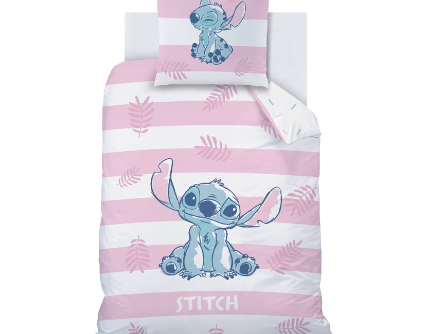 Disney Lilo & Stitch Dekbedovertrek, Stripes - 140 x 200 cm + 63 x 63 cm - Katoen