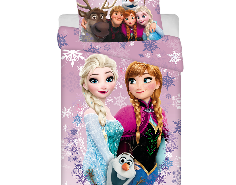 Disney Frozen Dekbedovertrek, Anna en Elsa - Eenpersoons - 140 x 200 + 70 x 90 cm  - Katoen