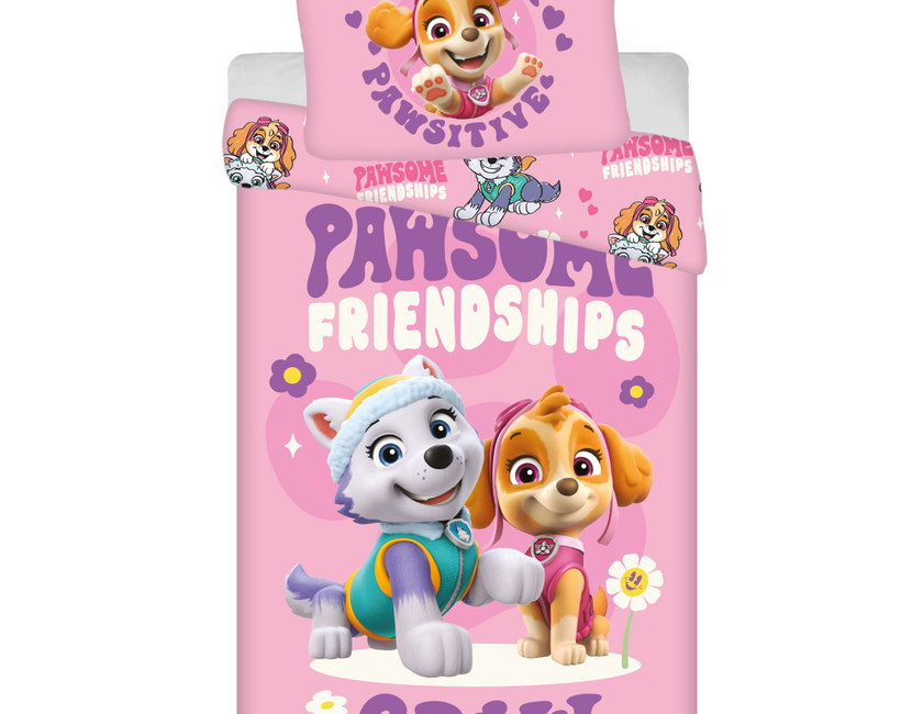 PAW Patrol Dekbedovertrek, Pawsome Friendship - Eenpersoons - 140 x 200 cm  - Polyester